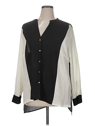 Pre-owned Calvin Klein Long Sleeve Blouse In White