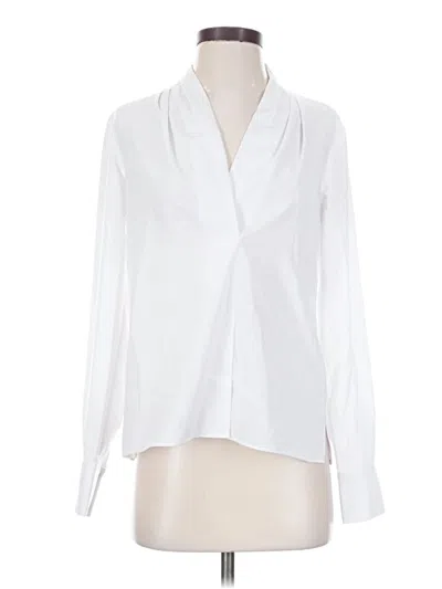 Pre-owned Calvin Klein Long Sleeve Blouse In White