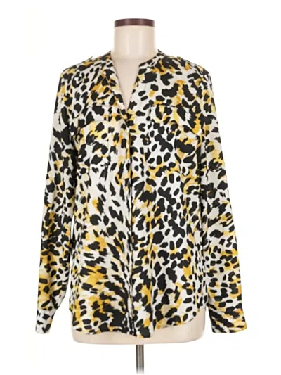 Pre-owned Calvin Klein Long Sleeve Blouse In Yellow