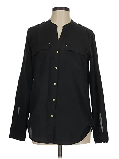Pre-owned Calvin Klein Long Sleeve Button Down Shirt In Black