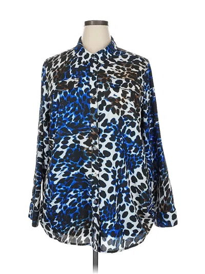 Pre-owned Calvin Klein Long Sleeve Button Down Shirt In Blue