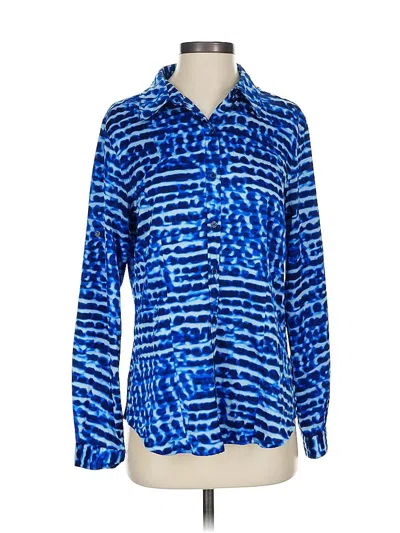 Pre-owned Calvin Klein Long Sleeve Button Down Shirt In Blue