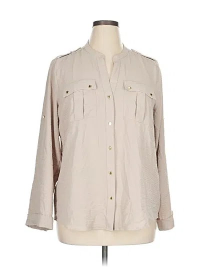 Pre-owned Calvin Klein Long Sleeve Button Down Shirt In Brown