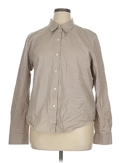 Pre-owned Calvin Klein Long Sleeve Button Down Shirt In Brown