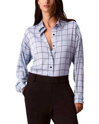 Calvin Klein Long Sleeve Button Down Shirt In Blue
