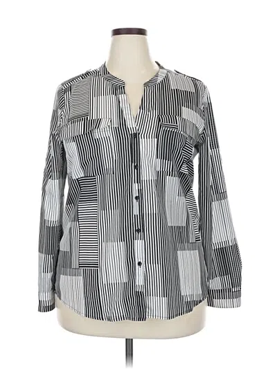 Pre-owned Calvin Klein Long Sleeve Button Down Shirt In Gray