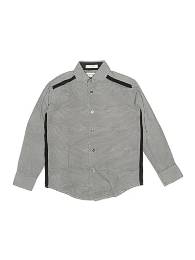 Pre-owned Calvin Klein Kids' Long Sleeve Button Down Shirt In Gray