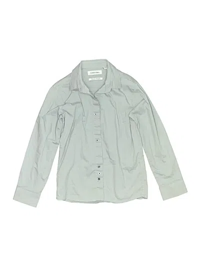 Pre-owned Calvin Klein Kids' Long Sleeve Button Down Shirt In Gray