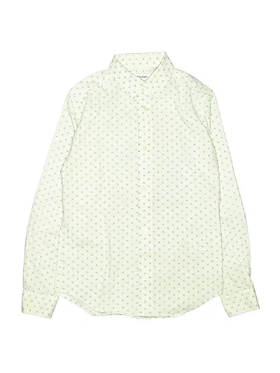 Pre-owned Calvin Klein Kids' Long Sleeve Button Down Shirt In Green