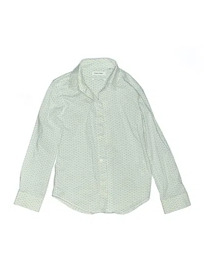Pre-owned Calvin Klein Kids' Long Sleeve Button Down Shirt In Green