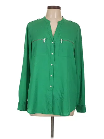 Pre-owned Calvin Klein Long Sleeve Button Down Shirt In Green