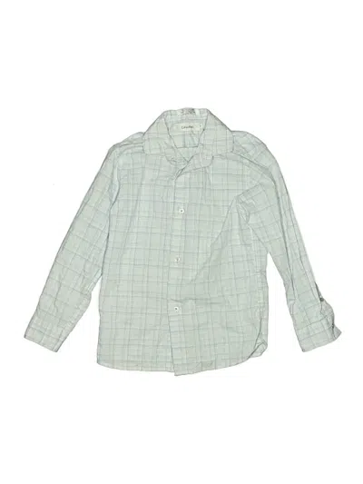Pre-owned Calvin Klein Kids' Long Sleeve Button Down Shirt In Green