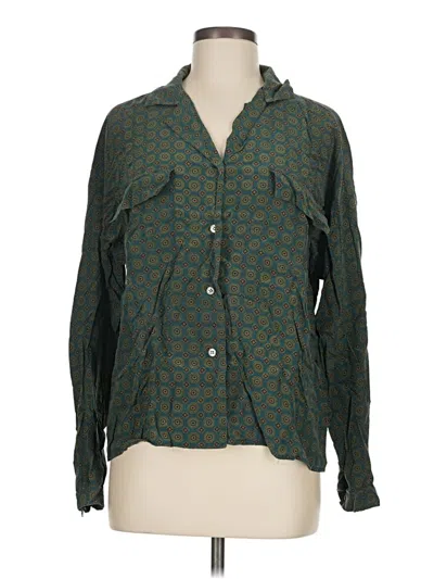 Pre-owned Calvin Klein Long Sleeve Button Down Shirt In Green