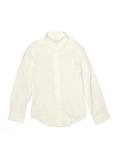 Pre-owned Calvin Klein Kids' Long Sleeve Button Down Shirt In Ivory
