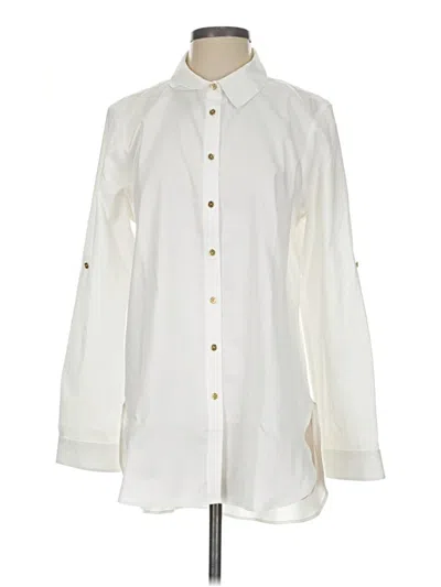Pre-owned Calvin Klein Long Sleeve Button Down Shirt In Ivory