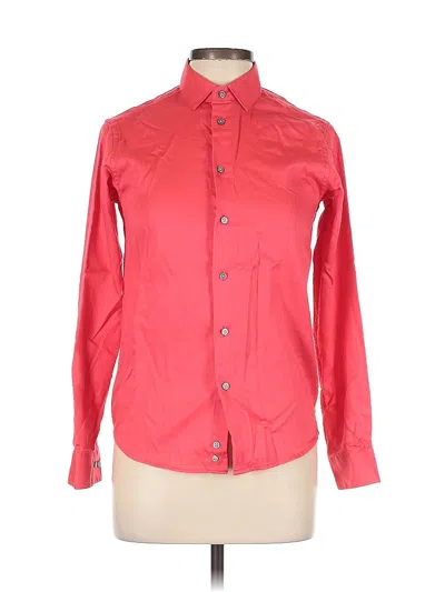 Pre-owned Calvin Klein Long Sleeve Button Down Shirt In Red