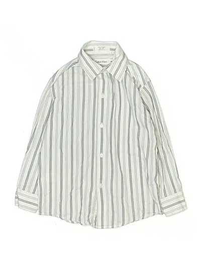 Pre-owned Calvin Klein Kids' Long Sleeve Button Down Shirt In Silver