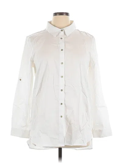 Pre-owned Calvin Klein Long Sleeve Button Down Shirt In White