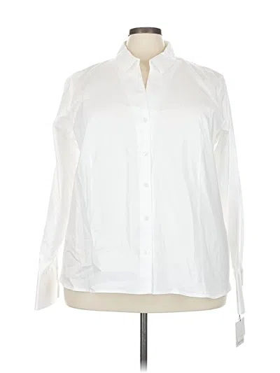 Pre-owned Calvin Klein Long Sleeve Button Down Shirt In White