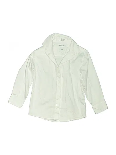 Pre-owned Calvin Klein Kids' Long Sleeve Button Down Shirt In White