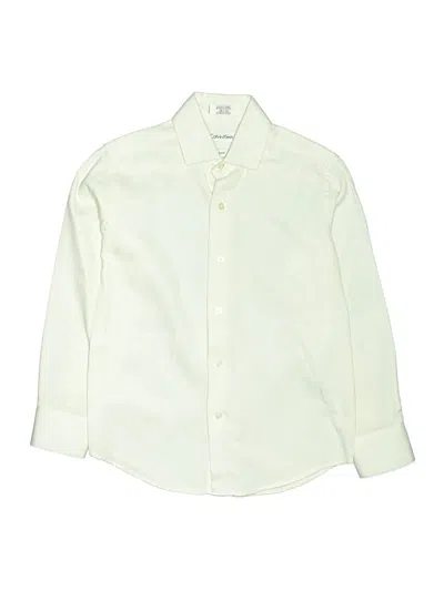 Pre-owned Calvin Klein Kids' Long Sleeve Button Down Shirt In White