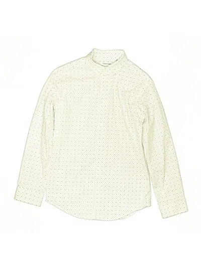 Pre-owned Calvin Klein Kids' Long Sleeve Button Down Shirt In White