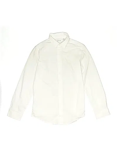 Pre-owned Calvin Klein Kids' Long Sleeve Button Down Shirt In White