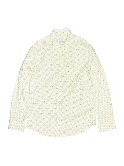 Pre-owned Calvin Klein Kids' Long Sleeve Button Down Shirt In White