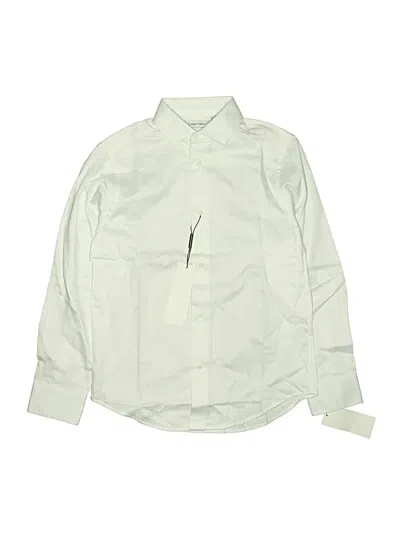 Calvin Klein Kids' Long Sleeve Button Down Shirt In White