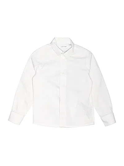 Pre-owned Calvin Klein Kids' Long Sleeve Button Down Shirt In White