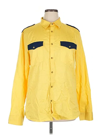 Pre-owned Calvin Klein Long Sleeve Button Down Shirt In Yellow