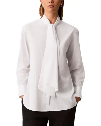 Calvin Klein Long Sleeve Button Down Shirtdress In White