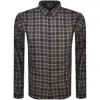 Calvin Klein Long Sleeve Check Shirt Black In Black