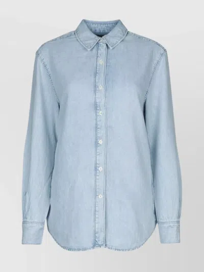 Calvin Klein Long Sleeve Denim Shirt In Blue