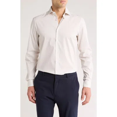 Calvin Klein Long Sleeve Dress Shirt In Tan