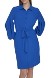 Calvin Klein Long Sleeve Gauze Shirtdress In Capri