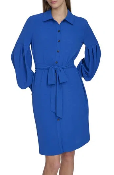 Calvin Klein Long Sleeve Gauze Shirtdress In Capri