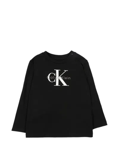 Calvin Klein Babies' Long-sleeve Graphic T-shirt In Black