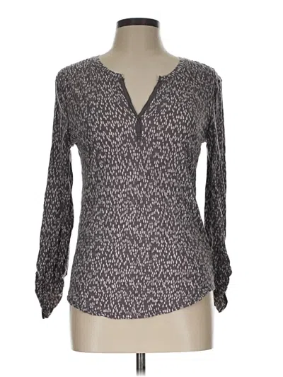 Pre-owned Calvin Klein Long Sleeve Henley Shirt In Gray