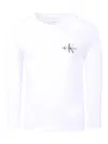 Calvin Klein White T-shirt For Kids With Black Logo In White