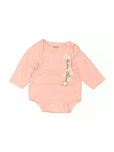 Pre-owned Calvin Klein Babies' Long Sleeve Onesie In Pink