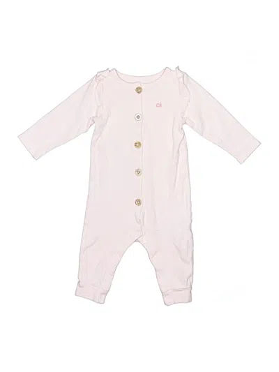 Pre-owned Calvin Klein Babies' Long Sleeve Onesie In Pink