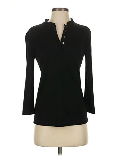 Pre-owned Calvin Klein Long Sleeve Polo Shirt In Black