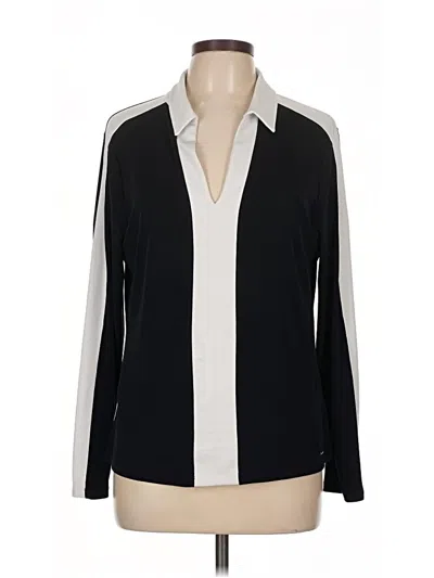 Pre-owned Calvin Klein Long Sleeve Polo Shirt In Black