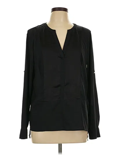 Pre-owned Calvin Klein Long Sleeve Polo Shirt In Black