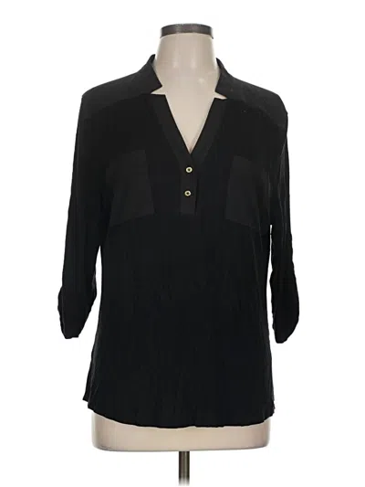 Pre-owned Calvin Klein Long Sleeve Polo Shirt In Black