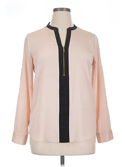 Pre-owned Calvin Klein Long Sleeve Polo Shirt In Pink