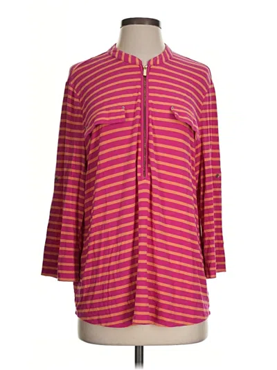 Pre-owned Calvin Klein Long Sleeve Polo Shirt In Pink