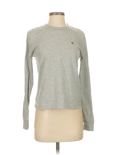 Pre-owned Calvin Klein Long Sleeve T-shirt In Gray