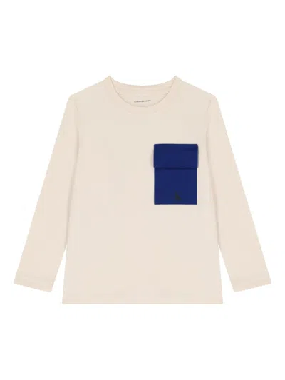 Calvin Klein Kids' Long-sleeve T-shirt In Neutral